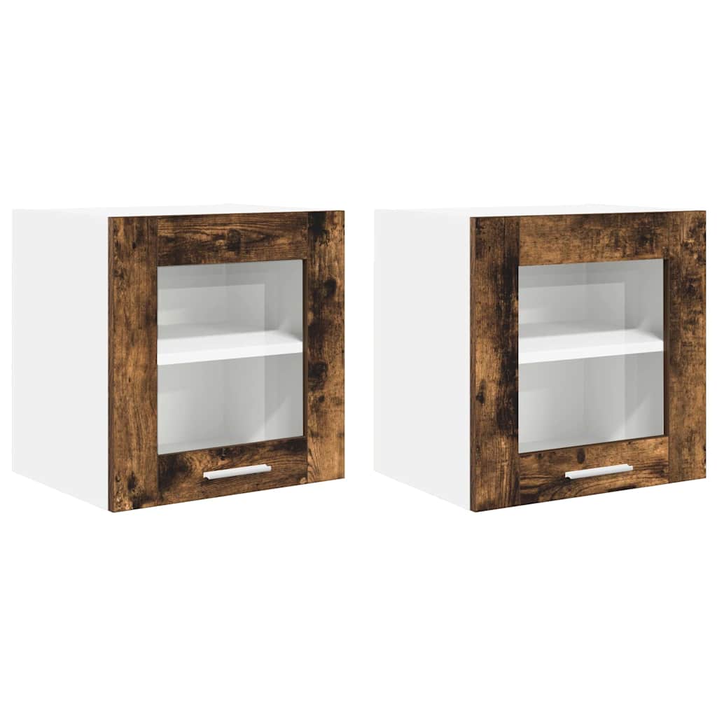 vidaXL Szafka wisząca z drzwiami 2 pcs Dąb wędzony 40 x 31 x 40 cm