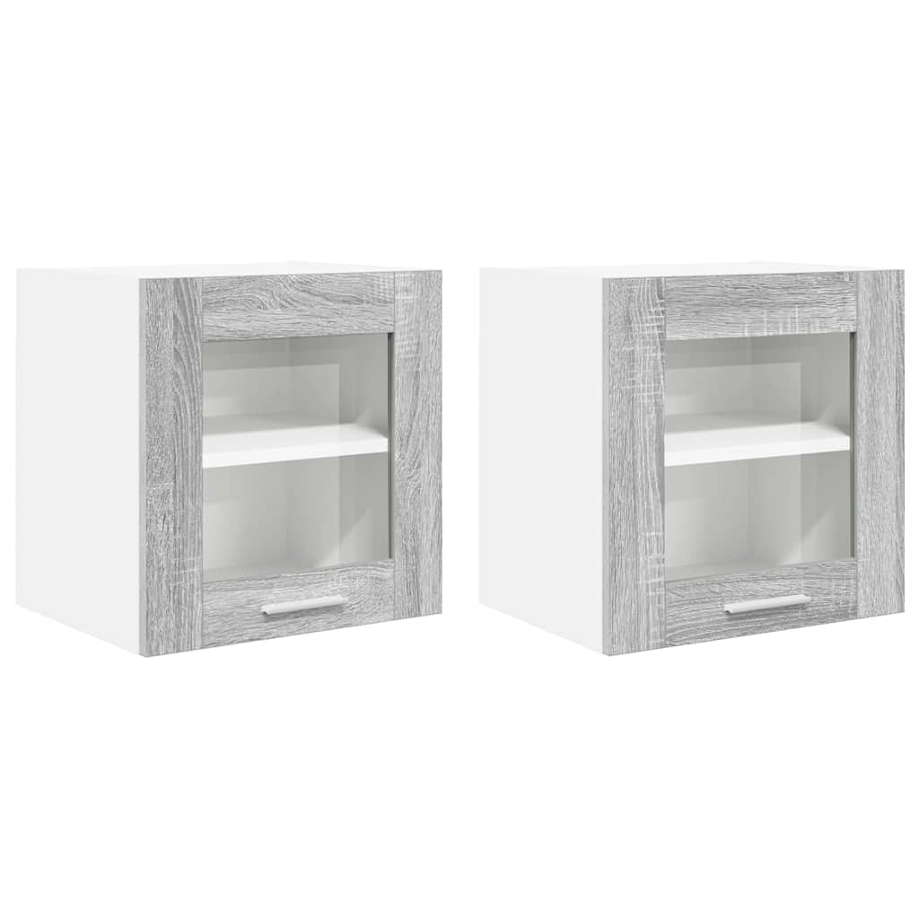 vidaXL Szafka wisząca z drzwiami 2 pcs Szary Sonoma 40 x 31 x 40 cm