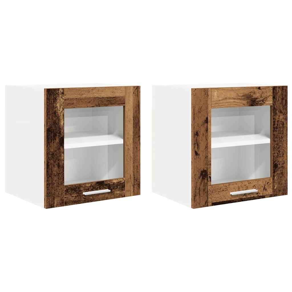 vidaXL Szafka wisząca z drzwiami 2 pcs Stare drewno 40 x 31 x 40 cm