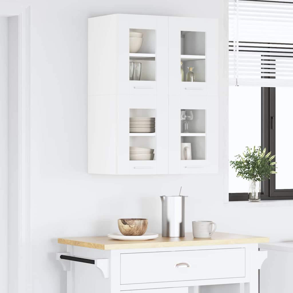 vidaXL Szafka wisząca z przechowywaniem 2 pcs Biały 60 x 31 x 40 cm