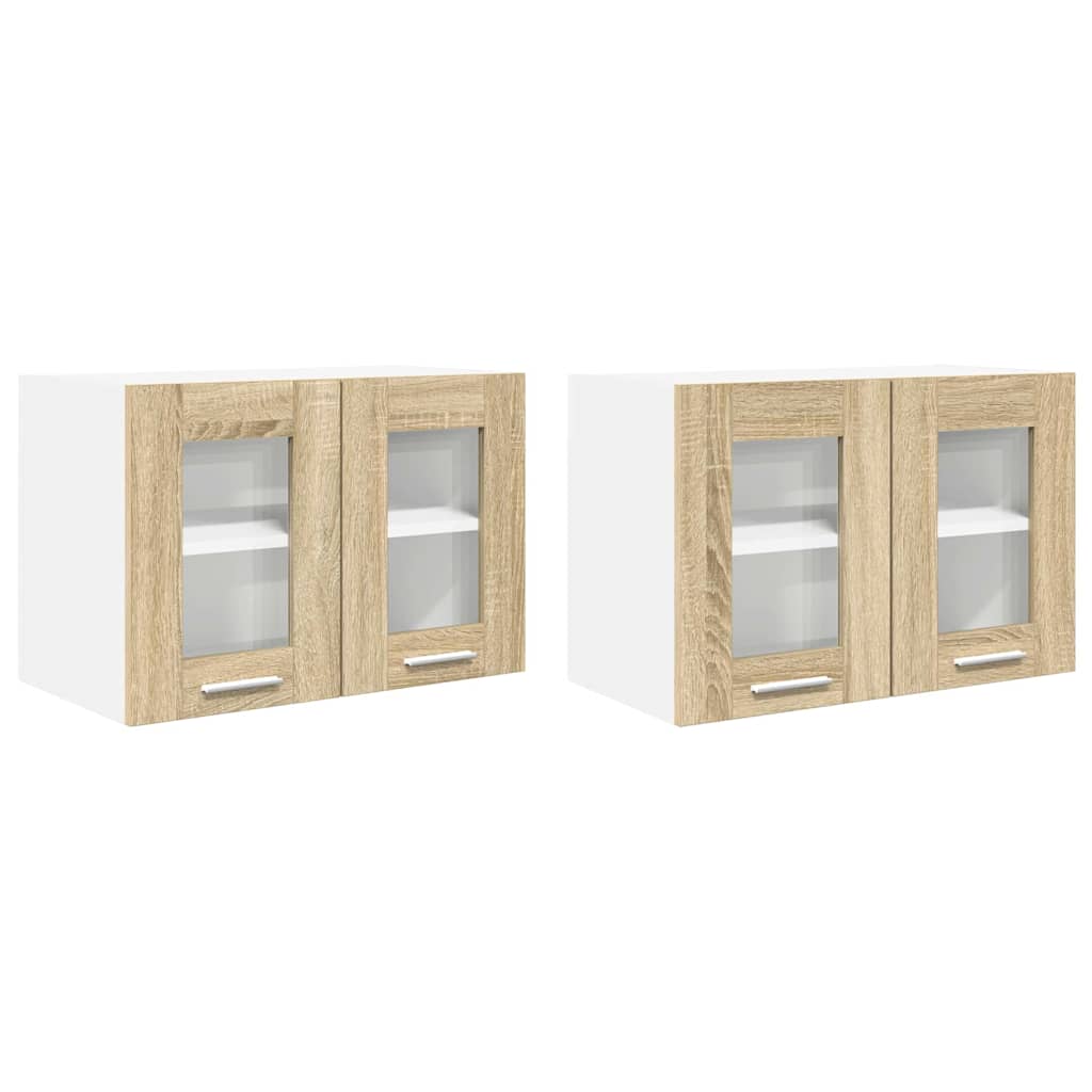 vidaXL Szafka wisząca z drzwiami 2 pcs Dąb Sonoma 60 x 31 x 40 cm