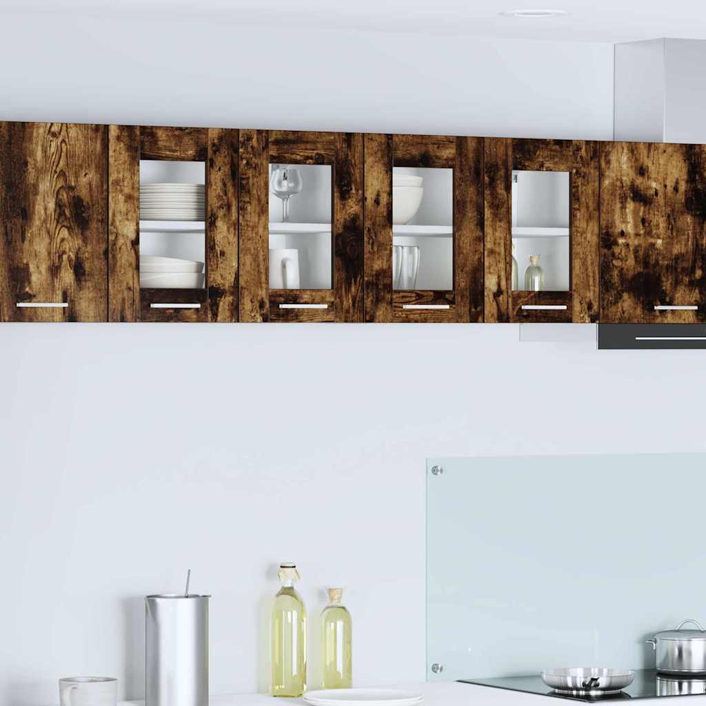 vidaXL Szafka wisząca z drzwiami 2 pcs Dąb wędzony 60 x 31 x 40 cm