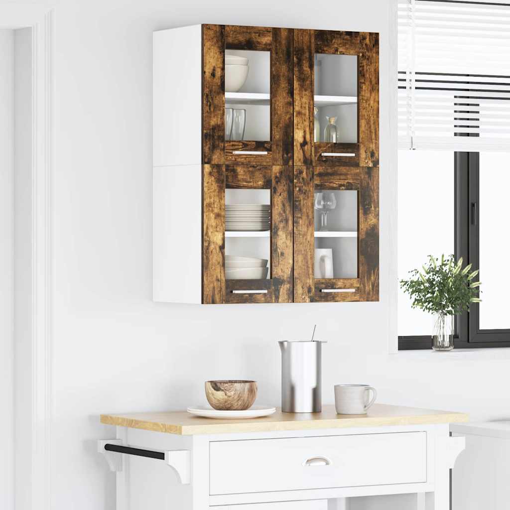 vidaXL Szafka wisząca z drzwiami 2 pcs Dąb wędzony 60 x 31 x 40 cm