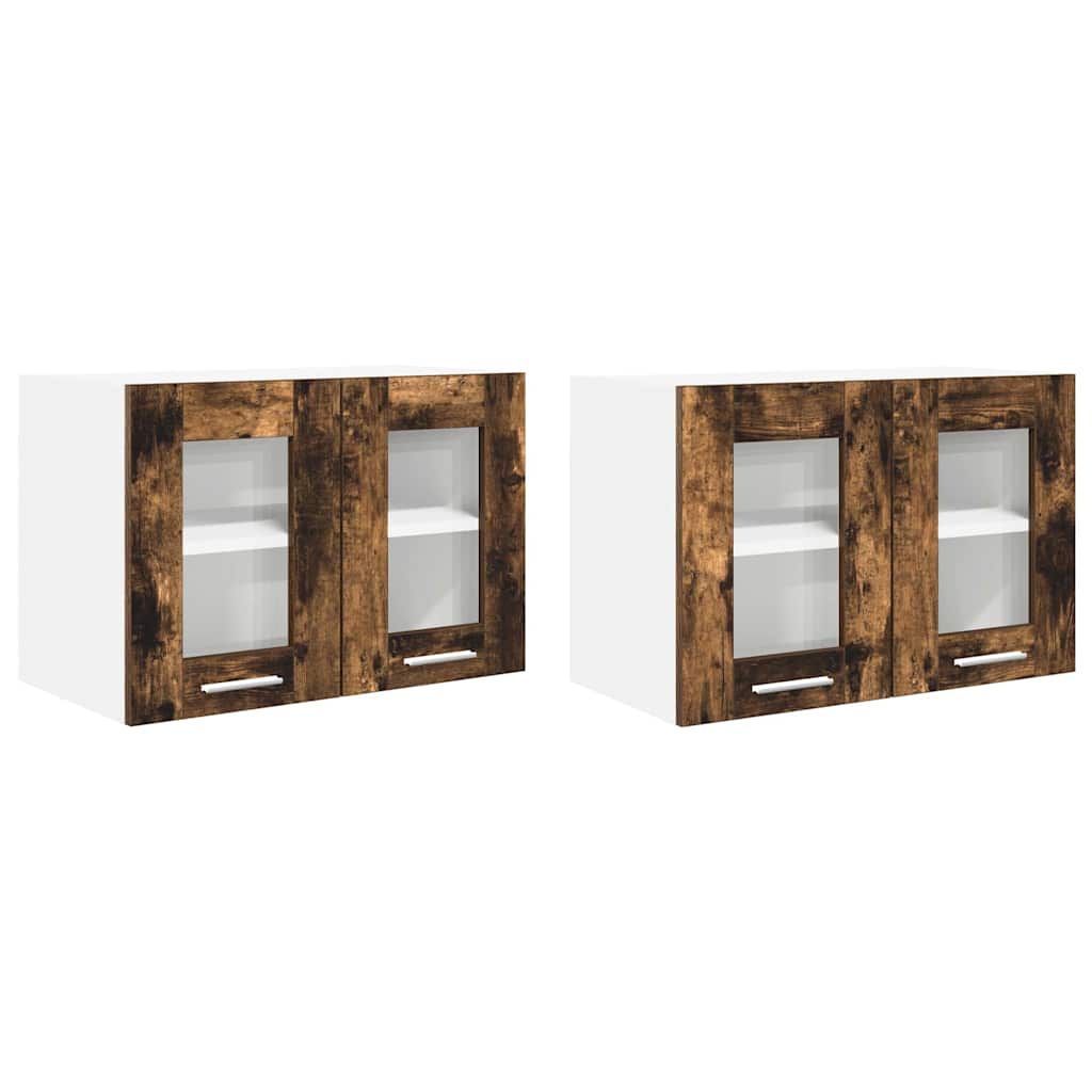vidaXL Szafka wisząca z drzwiami 2 pcs Dąb wędzony 60 x 31 x 40 cm