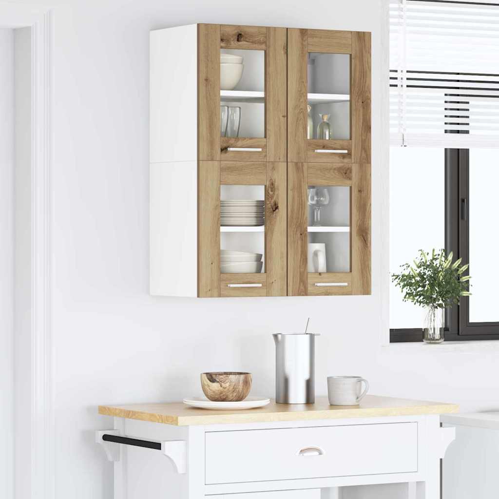 vidaXL Szafka wisząca Riga 2 pcs Dąb rzemieślniczy 60 x 31 x 40 cm