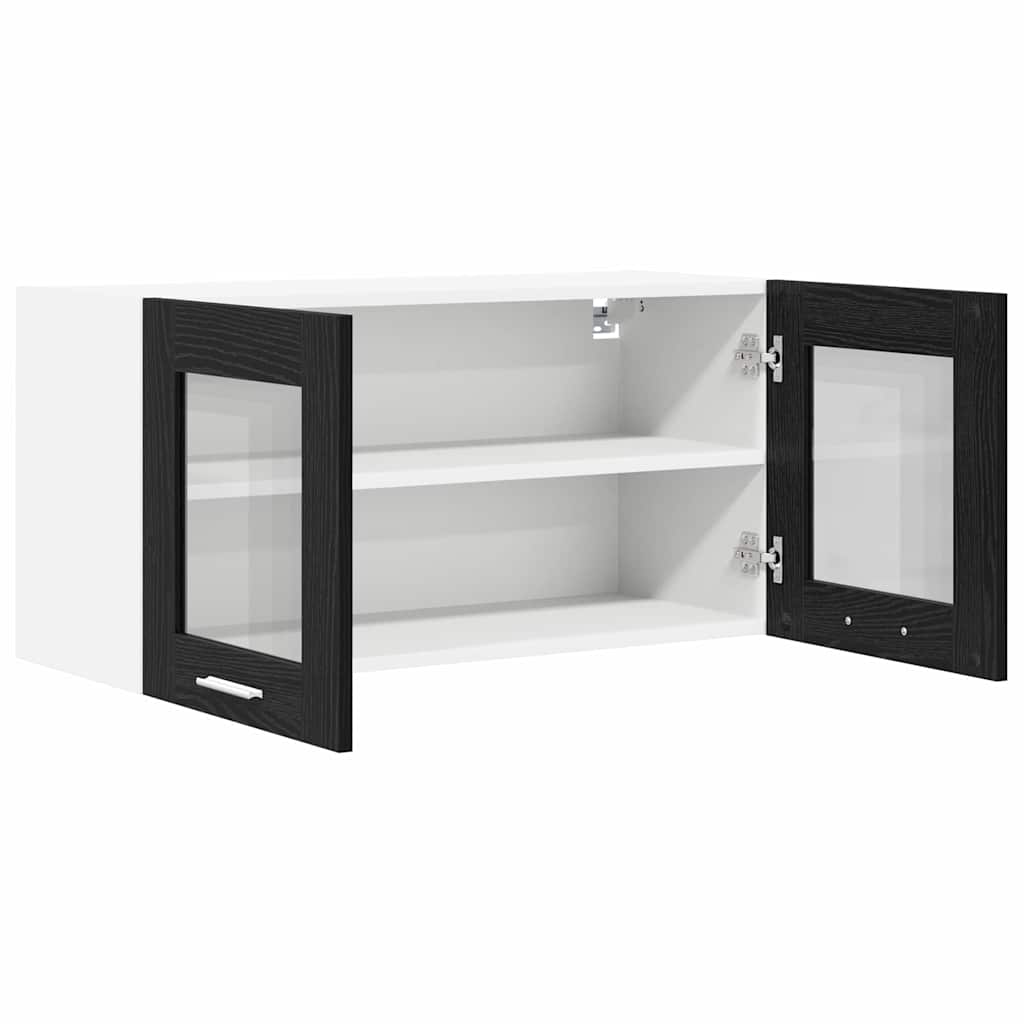 vidaXL Szafka wisząca Czarny Dąb i Biały 80 x 31 x 40 cm