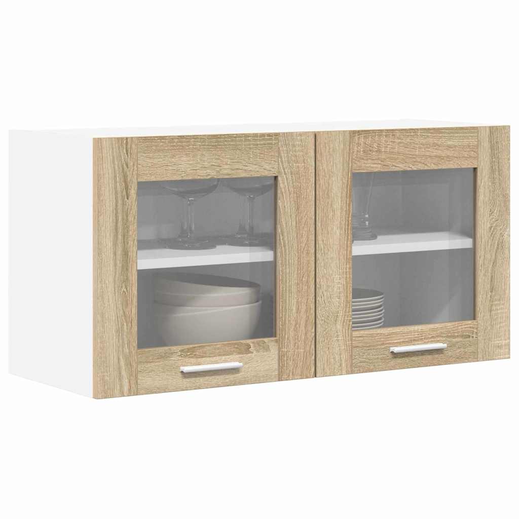 vidaXL Szafka wisząca Dąb Sonoma i Biały 80 x 31 x 40 cm