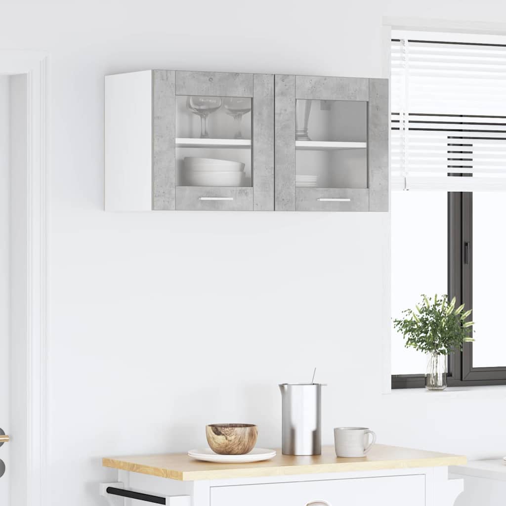 vidaXL Szafka wisząca Betonowa szarość i biel 80 x 31 x 40 cm