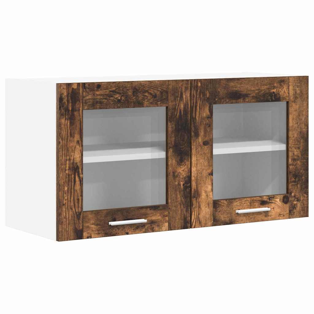 vidaXL Szafka wisząca Wędzony dąb i biały 80 x 31 x 40 cm
