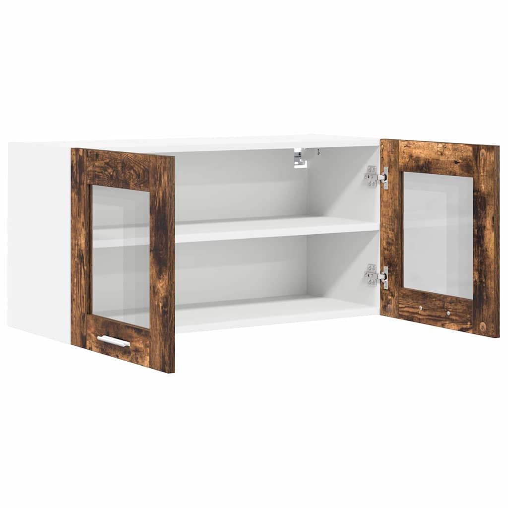vidaXL Szafka wisząca Wędzony dąb i biały 80 x 31 x 40 cm