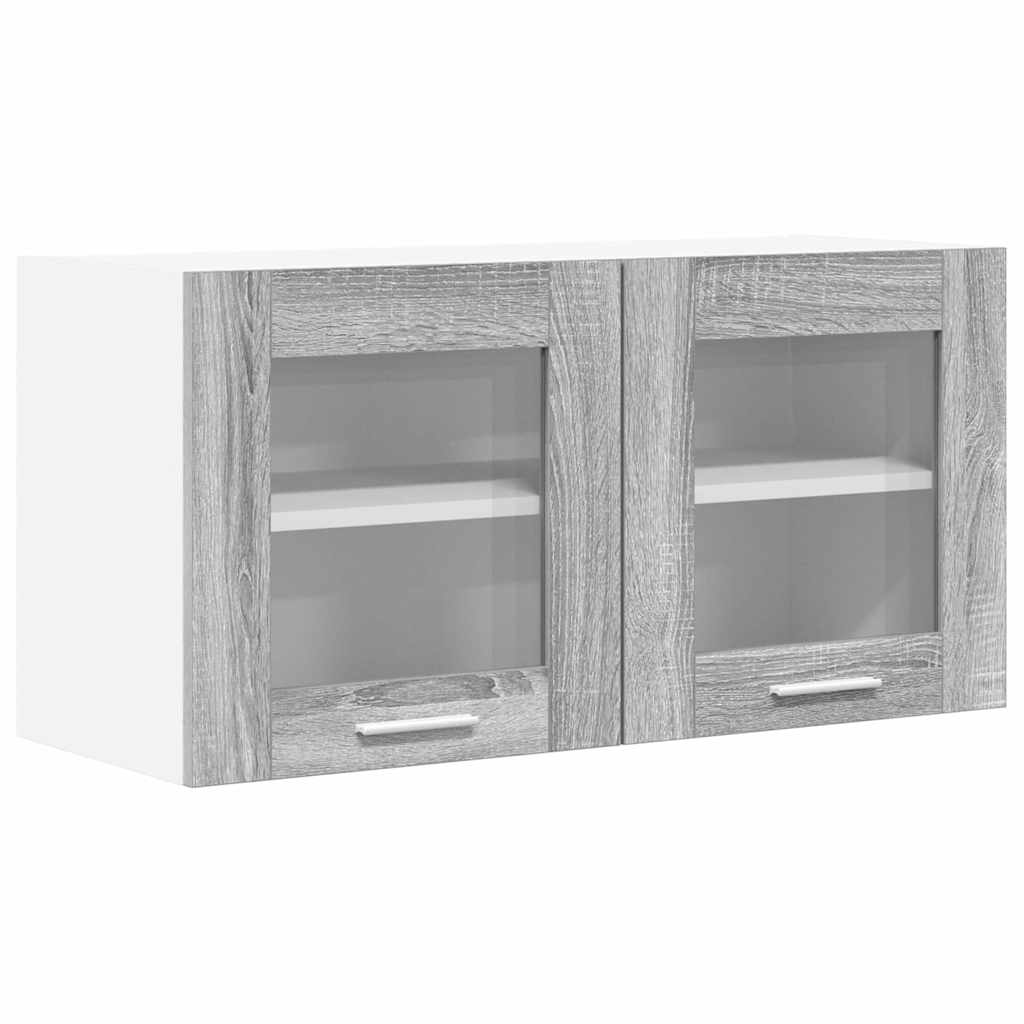 vidaXL Szafka wisząca Szary Sonoma i Biały 80 x 31 x 40 cm