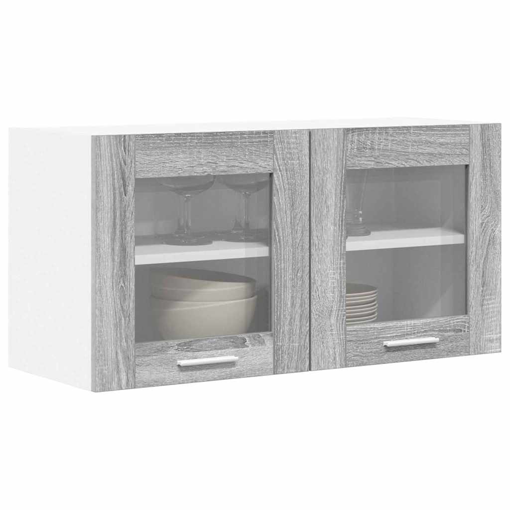 vidaXL Szafka wisząca Szary Sonoma i Biały 80 x 31 x 40 cm