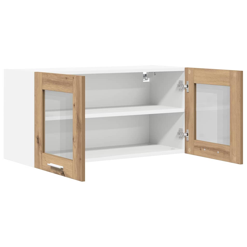 vidaXL Szafka wisząca Dąb rzemieślniczy i biały 80 x 31 x 40 cm