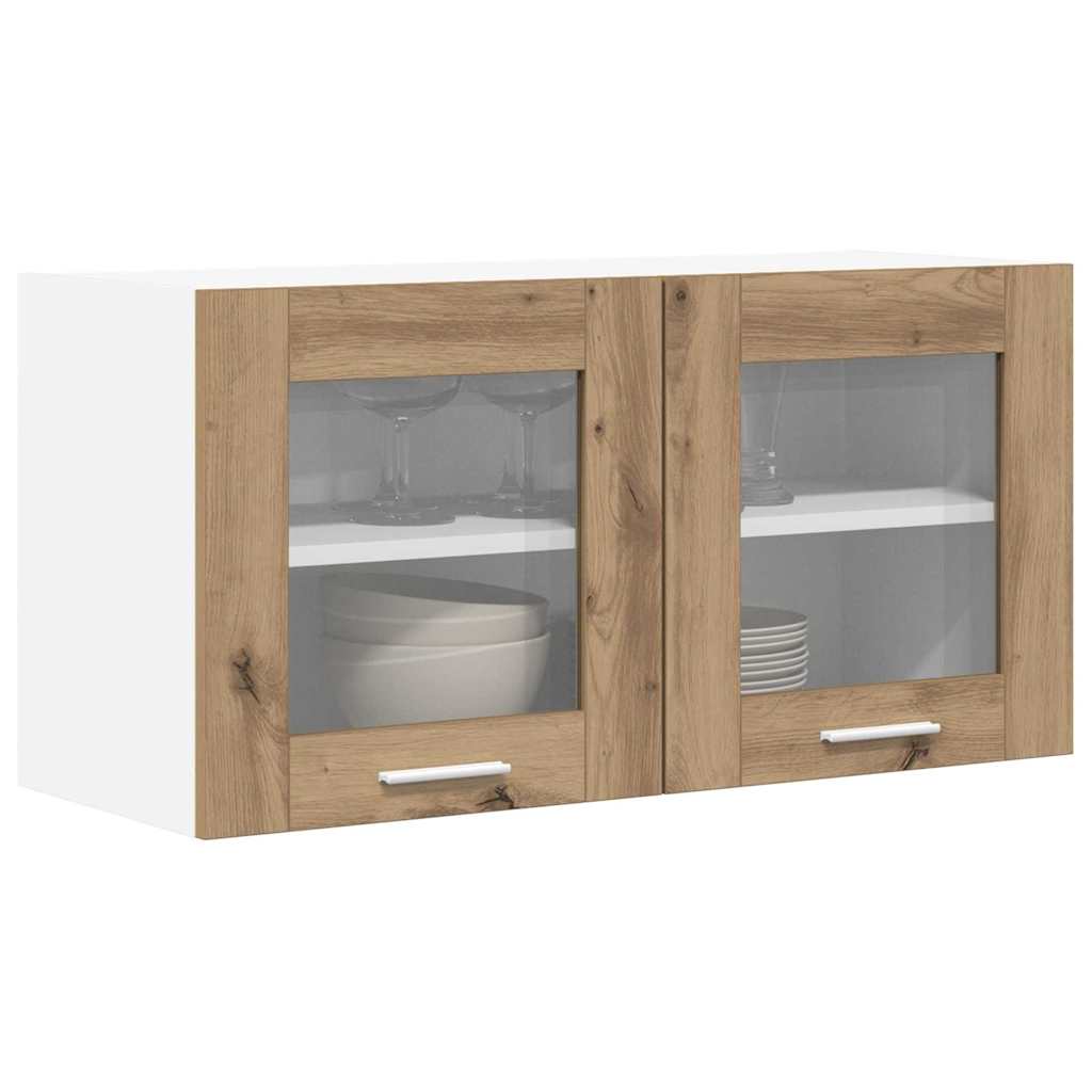 vidaXL Szafka wisząca Dąb rzemieślniczy i biały 80 x 31 x 40 cm