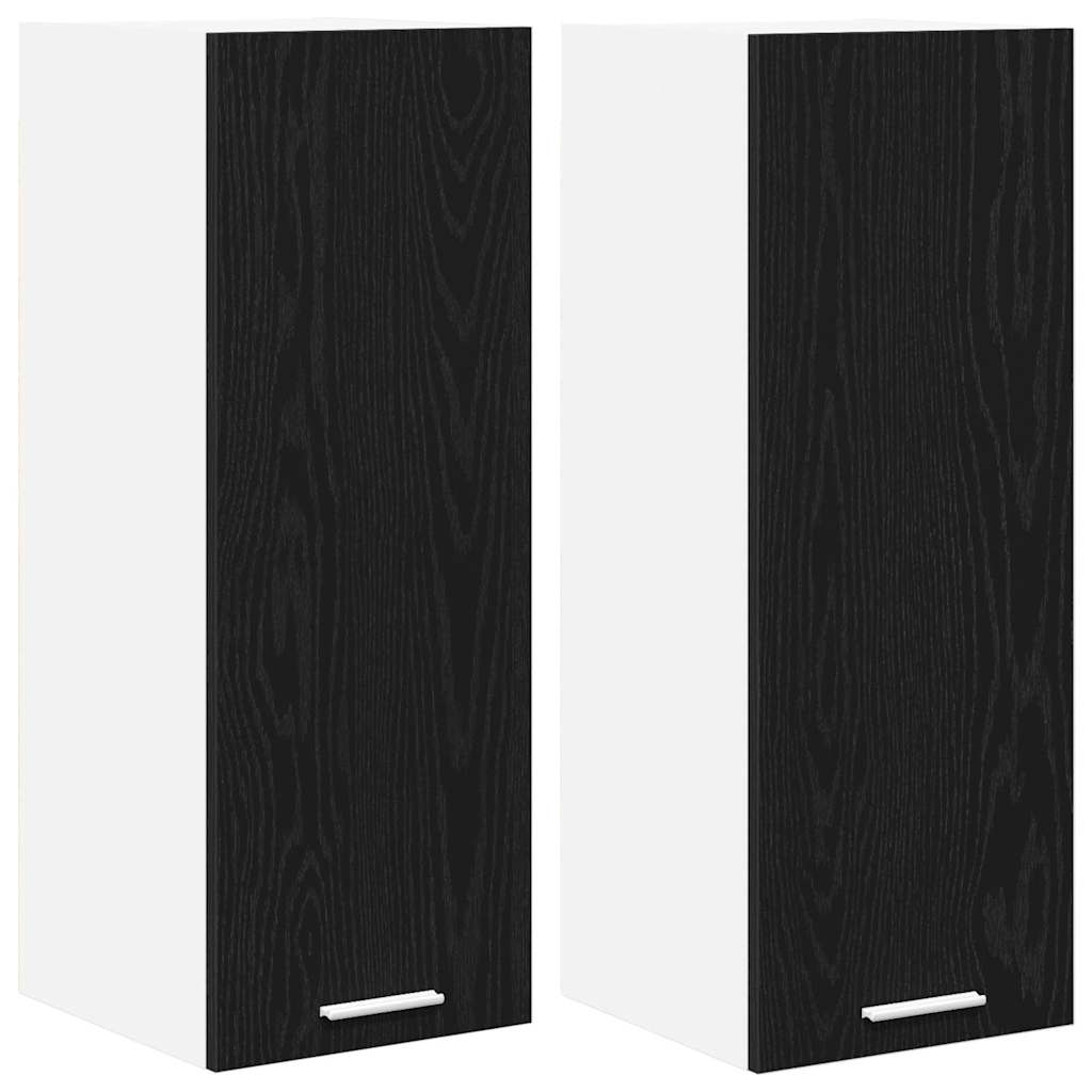 vidaXL Szafka wisząca 2 pcs Czarny Dąb i Biały 30 x 31 x 80 cm