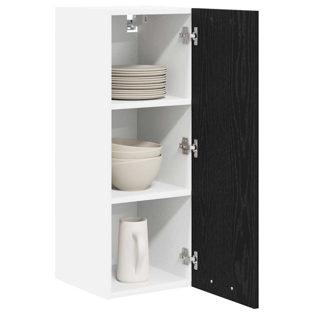 vidaXL Szafka wisząca 2 pcs Czarny Dąb i Biały 30 x 31 x 80 cm