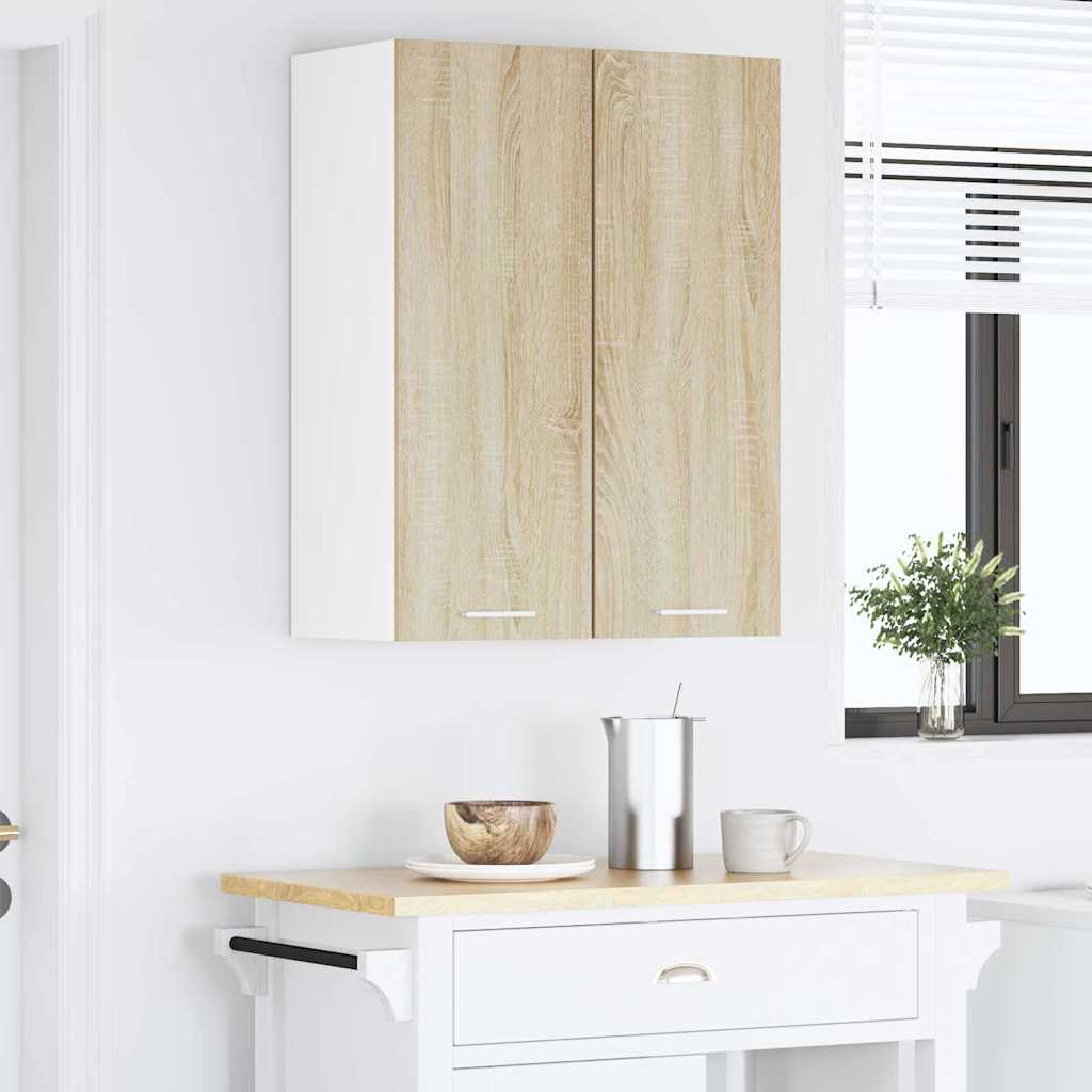 vidaXL Szafka wisząca Dąb Sonoma i Biały 30 x 31 x 80 cm