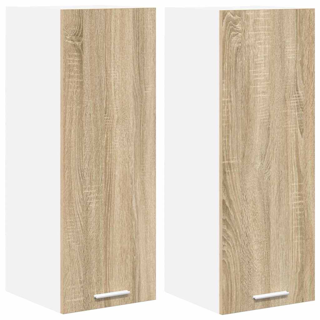 vidaXL Szafka wisząca 2 pcs Dąb Sonoma i Biały 30 x 31 x 80 cm