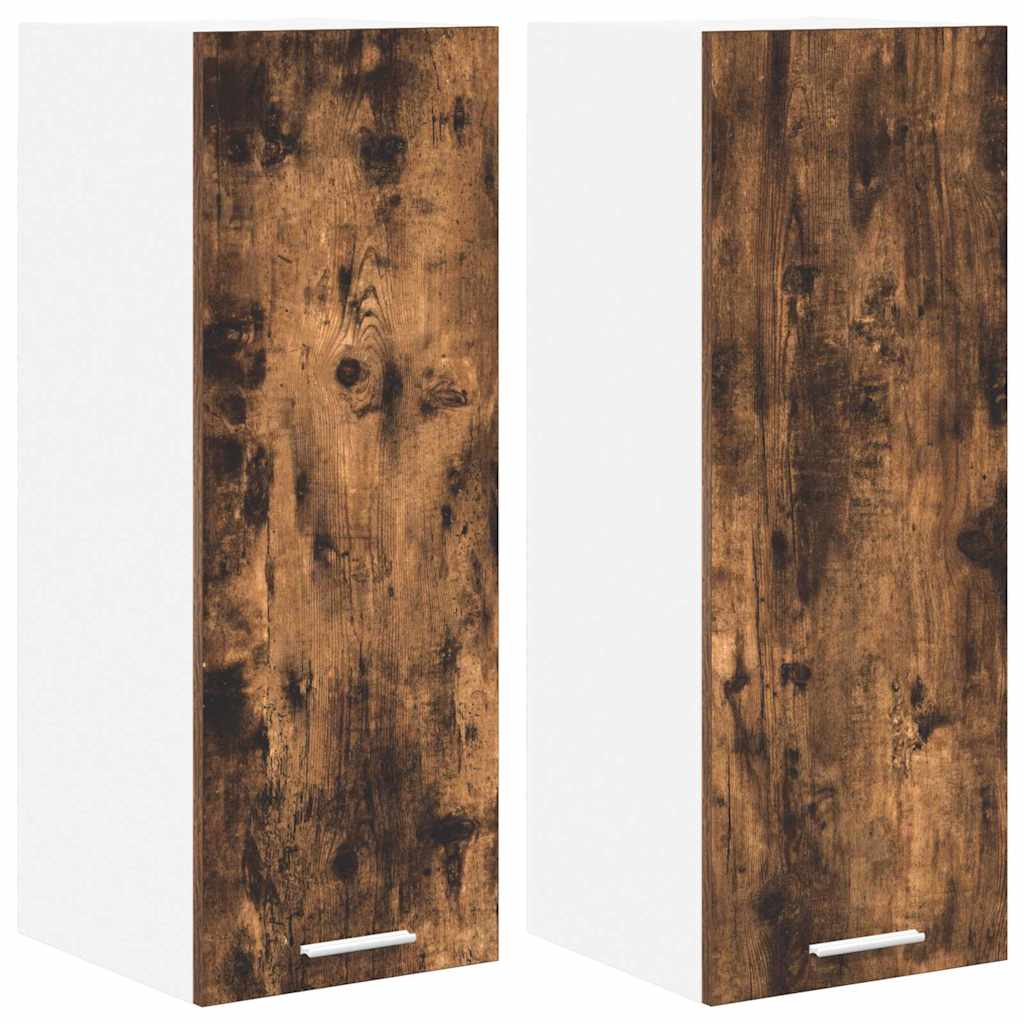 vidaXL Szafka wisząca Riga 2 pcs Wędzony dąb i biały 30 x 31 x 80 cm