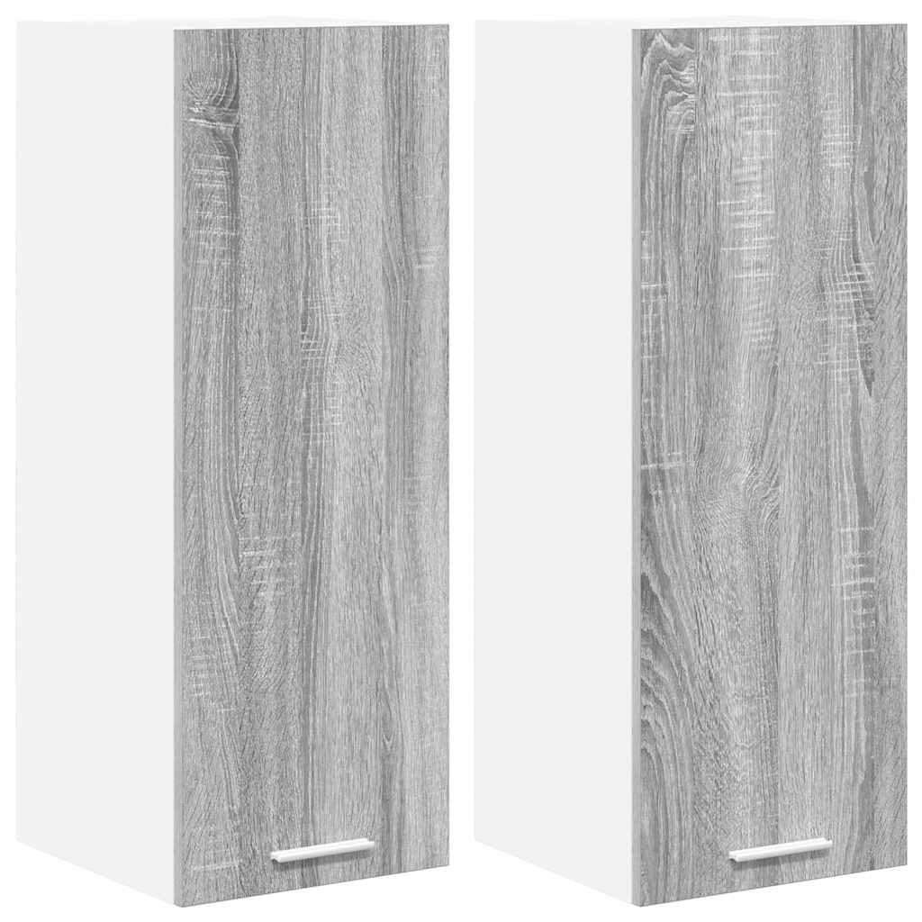 vidaXL Szafka wisząca 2 pcs Szary Sonoma i Biały 30 x 31 x 80 cm