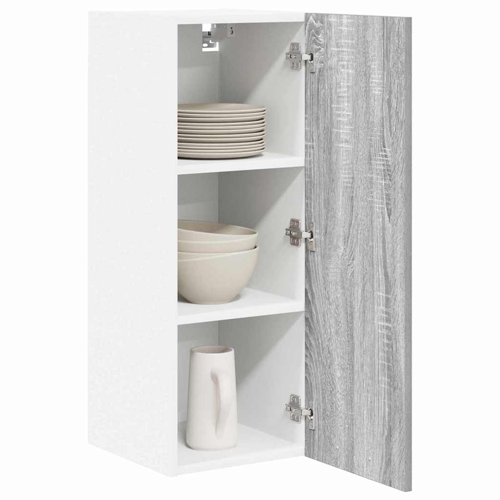 vidaXL Szafka wisząca 2 pcs Szary Sonoma i Biały 30 x 31 x 80 cm