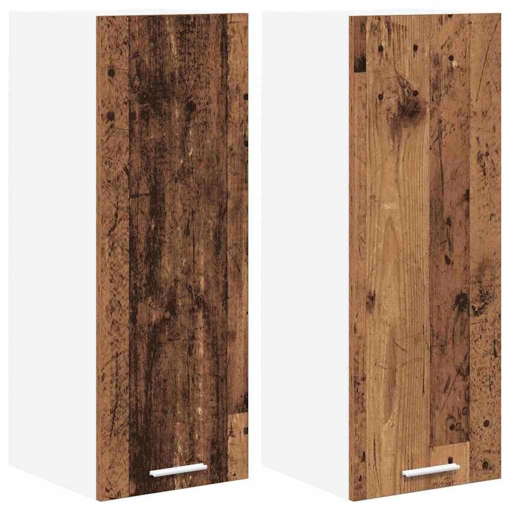 vidaXL Szafka wisząca 2 pcs Stare Drewno i Biały 30 x 31 x 80 cm