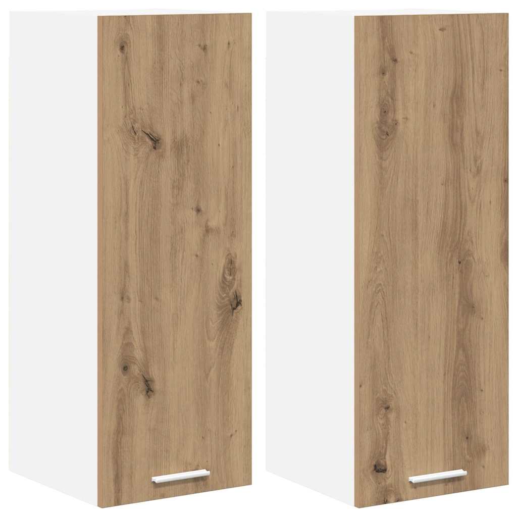 vidaXL Szafka wisząca 2 pcs Dąb rzemieślniczy i biały 30 x 31 x 80 cm