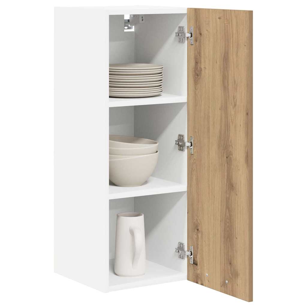 vidaXL Szafka wisząca 2 pcs Dąb rzemieślniczy i biały 30 x 31 x 80 cm