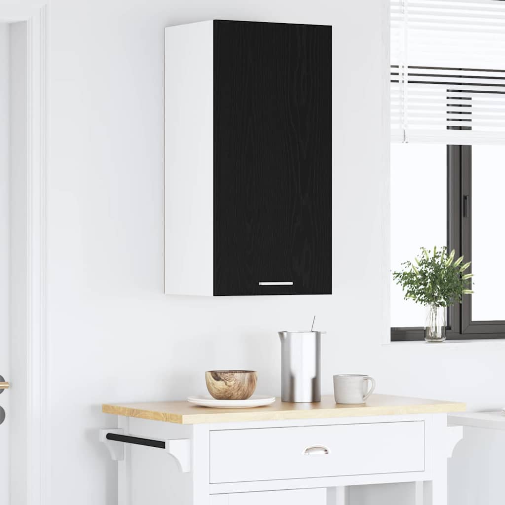 vidaXL Szafka wisząca Riga Czarny Dąb i Biały 40 x 31 x 80 cm