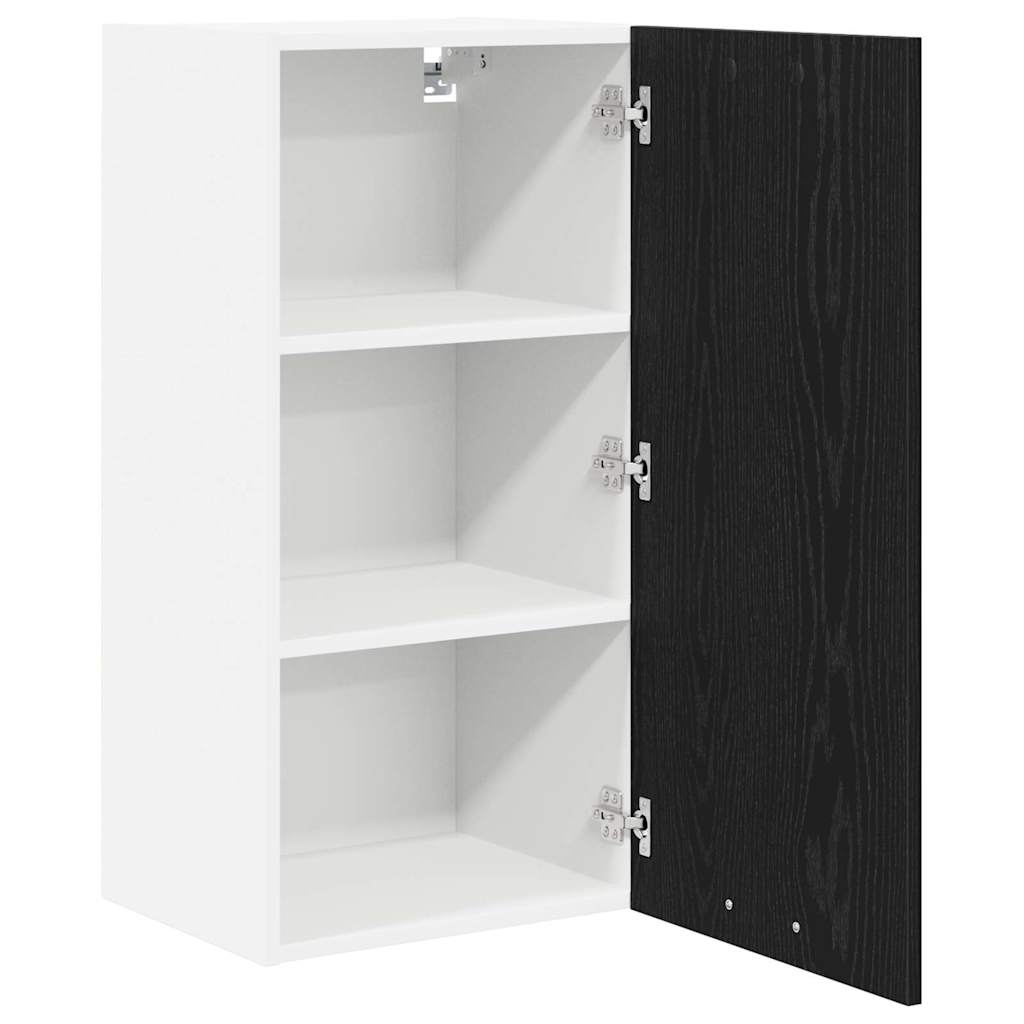 vidaXL Szafka wisząca Riga Czarny Dąb i Biały 40 x 31 x 80 cm