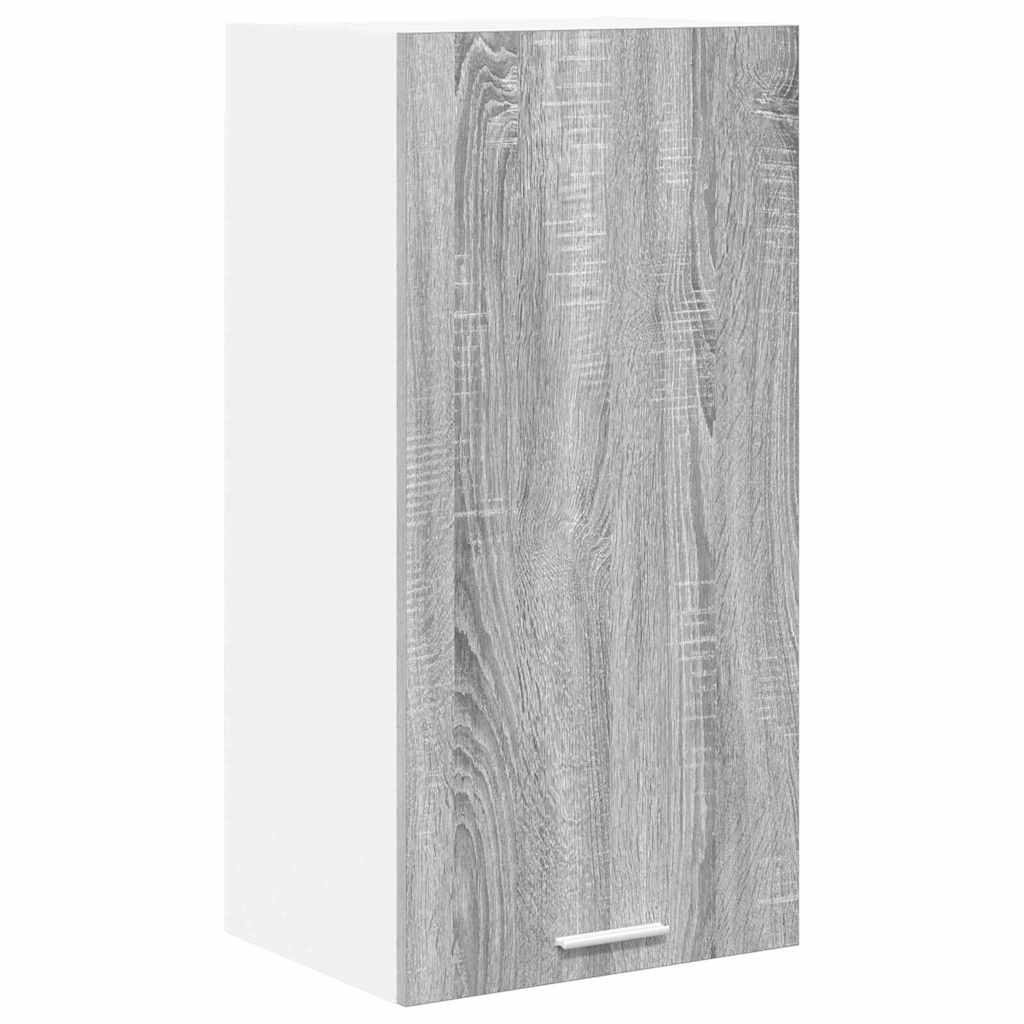 vidaXL Szafka wisząca z drzwiami Szary Sonoma i Biały 40 x 31 x 80 cm