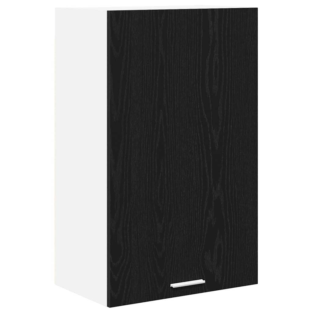 vidaXL Szafka wisząca z drzwiami Czarny Dąb i Biały 50 x 31 x 80 cm