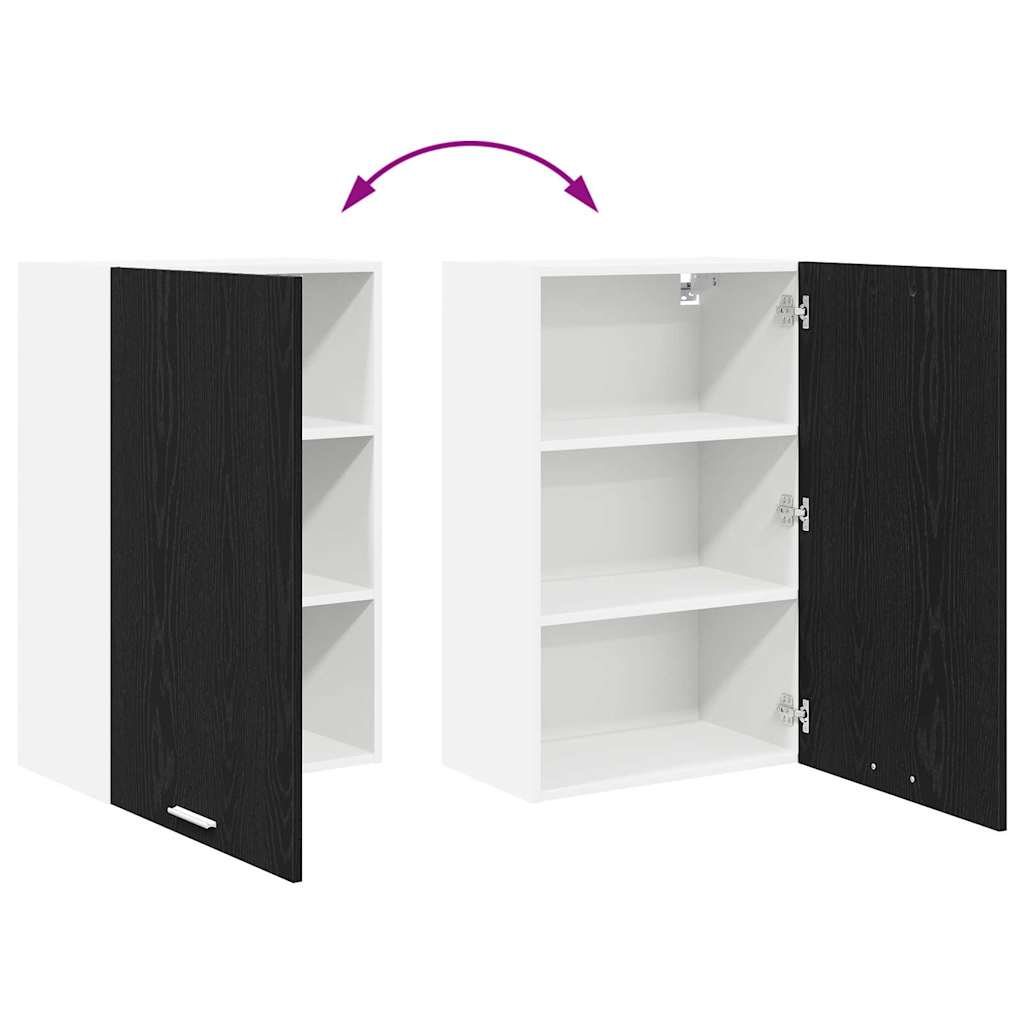 vidaXL Szafka wisząca z drzwiami Czarny Dąb i Biały 50 x 31 x 80 cm