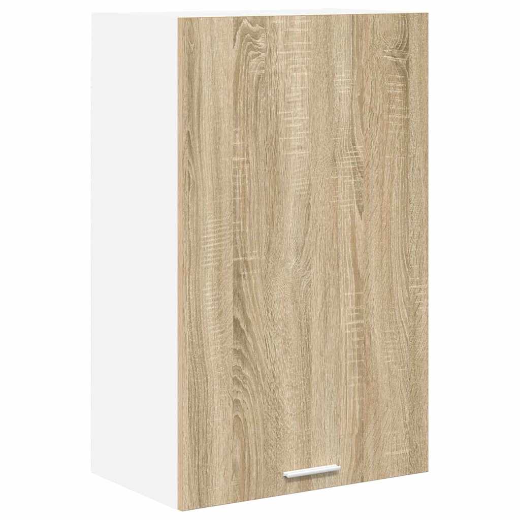vidaXL Szafka wisząca z drzwiami Dąb Sonoma i Biały 50 x 31 x 80 cm