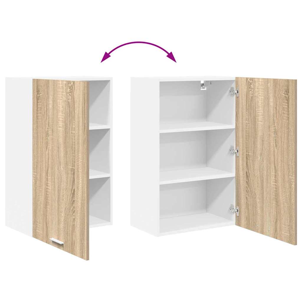 vidaXL Szafka wisząca z drzwiami Dąb Sonoma i Biały 50 x 31 x 80 cm