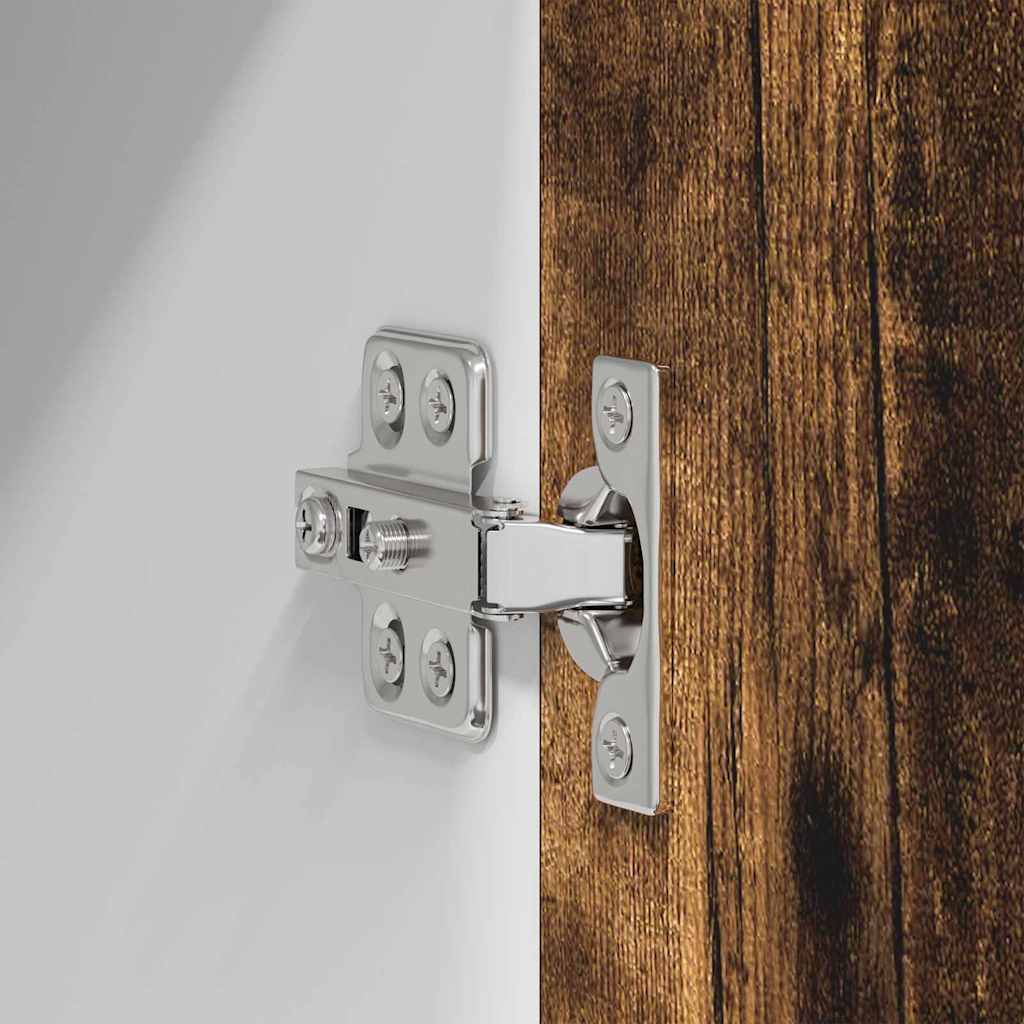 vidaXL Szafka wisząca z drzwiami Wędzony dąb i biały 50 x 31 x 80 cm
