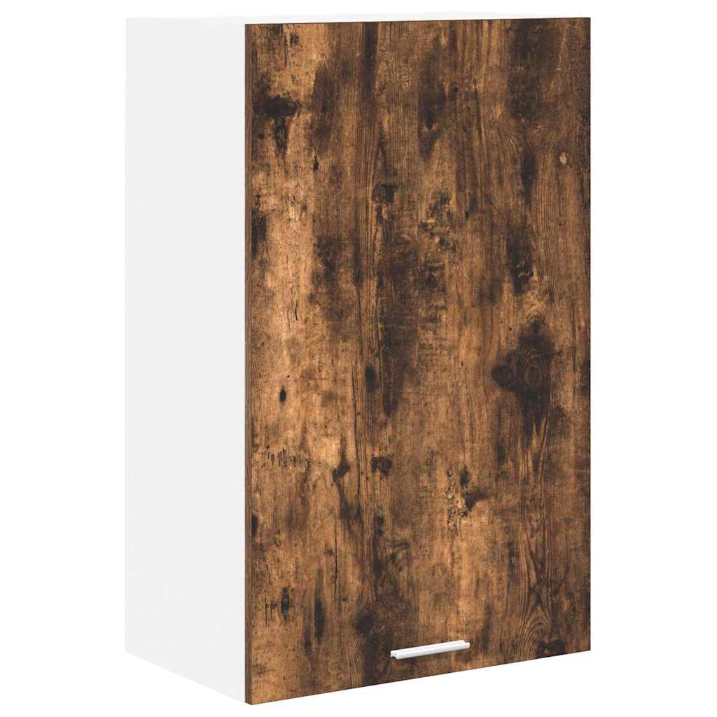 vidaXL Szafka wisząca z drzwiami Wędzony dąb i biały 50 x 31 x 80 cm