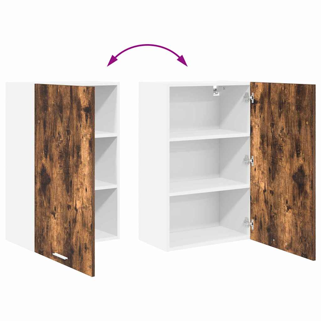 vidaXL Szafka wisząca z drzwiami Wędzony dąb i biały 50 x 31 x 80 cm