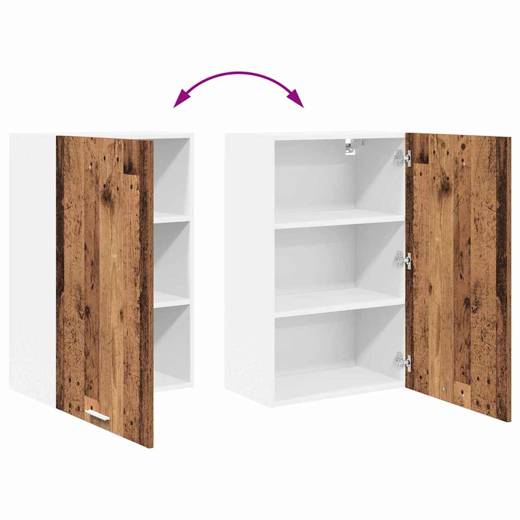 vidaXL Szafka wisząca z drzwiami Stare Drewno i Biały 50 x 31 x 80 cm