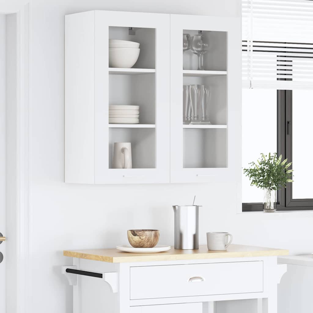 vidaXL Szafka wisząca z przechowywaniem 2 pcs Biały 40 x 31 x 80 cm