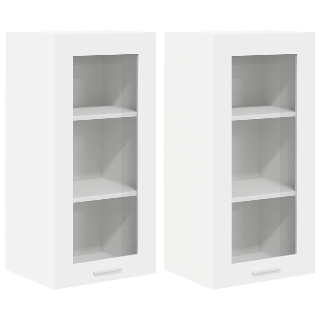 vidaXL Szafka wisząca z przechowywaniem 2 pcs Biały 40 x 31 x 80 cm