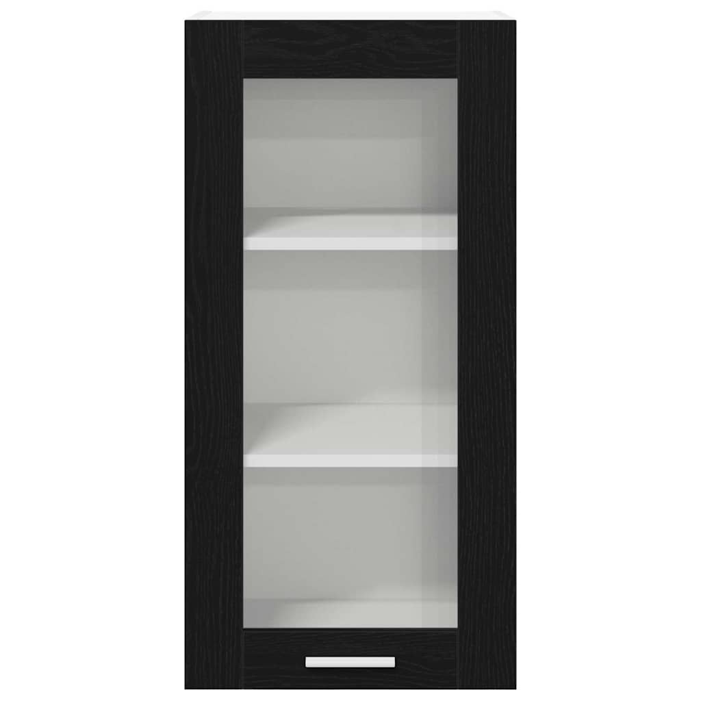 vidaXL Szafka wisząca z drzwiami 2 pcs Czarny Dąb 40 x 31 x 80 cm