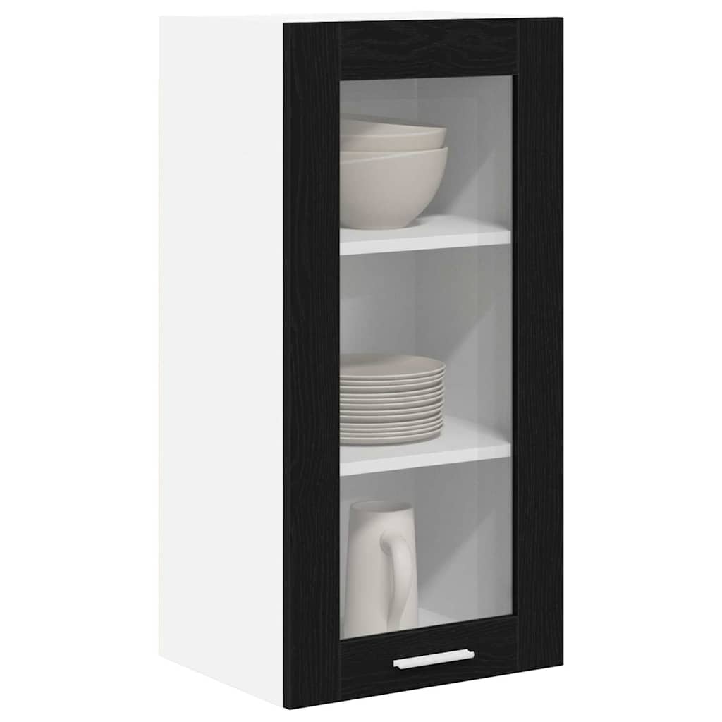 vidaXL Szafka wisząca z drzwiami 2 pcs Czarny Dąb 40 x 31 x 80 cm