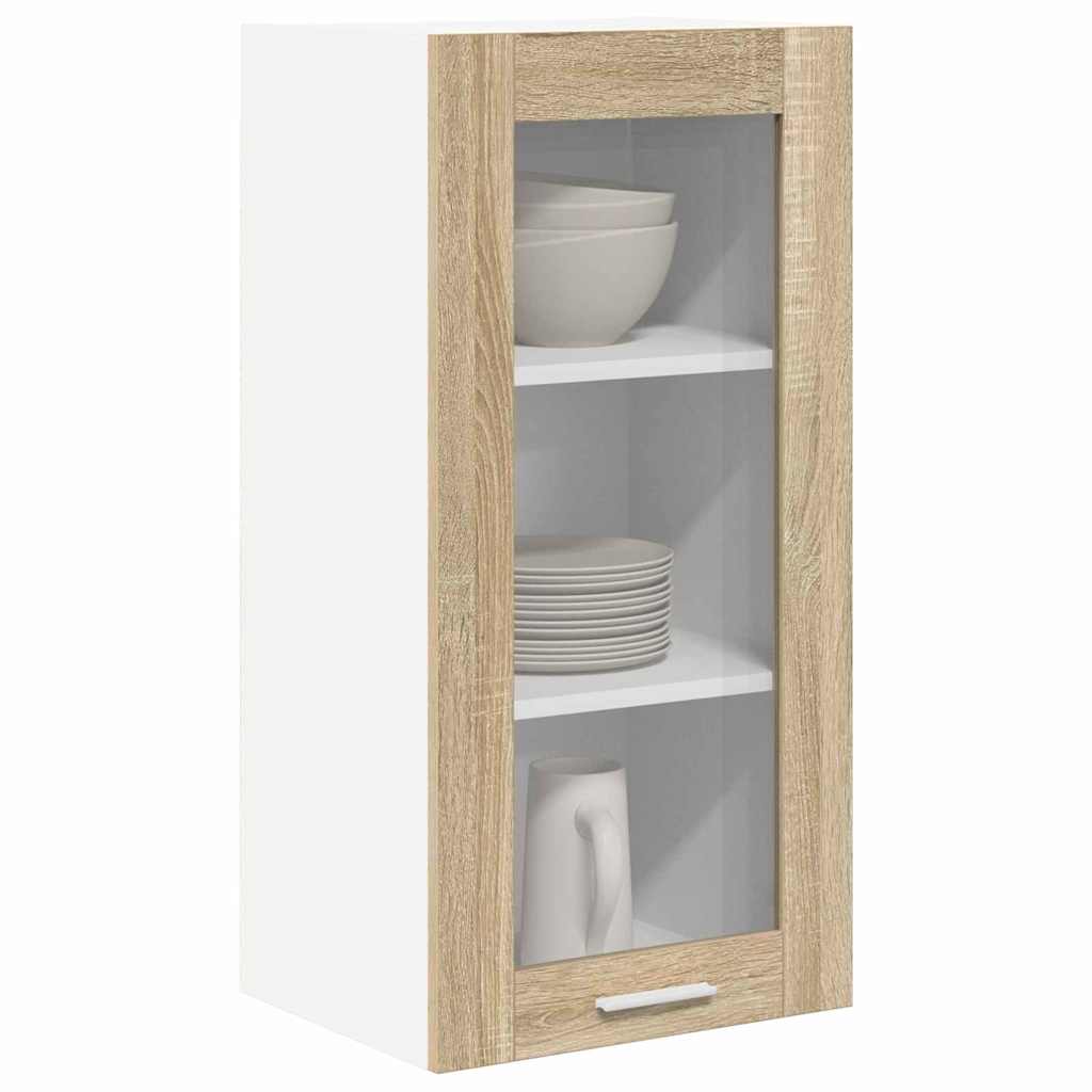 vidaXL Szafka wisząca z drzwiami 2 pcs Dąb Sonoma 40 x 31 x 80 cm