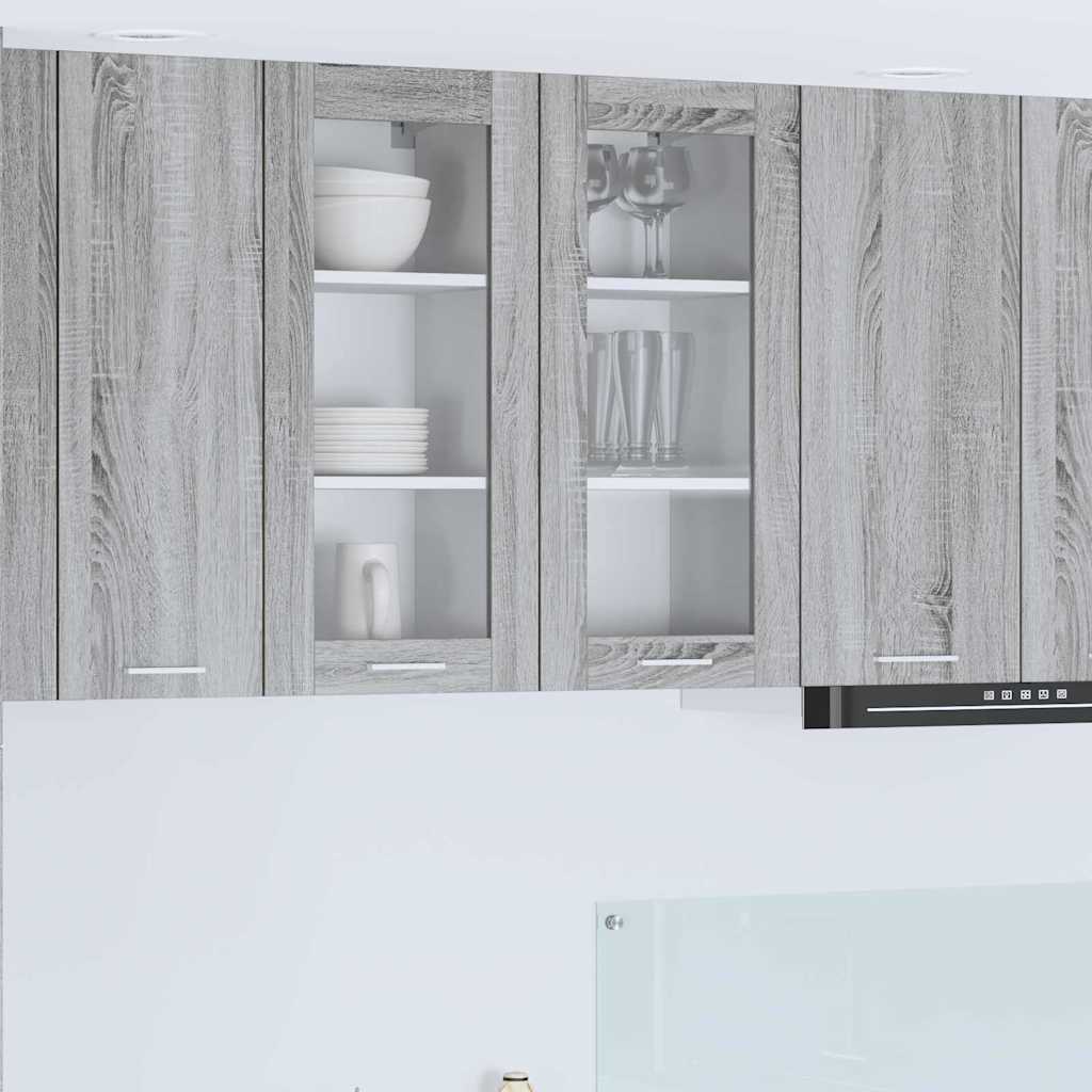 vidaXL Szafka wisząca z drzwiami 2 pcs Szary Sonoma 40 x 31 x 80 cm