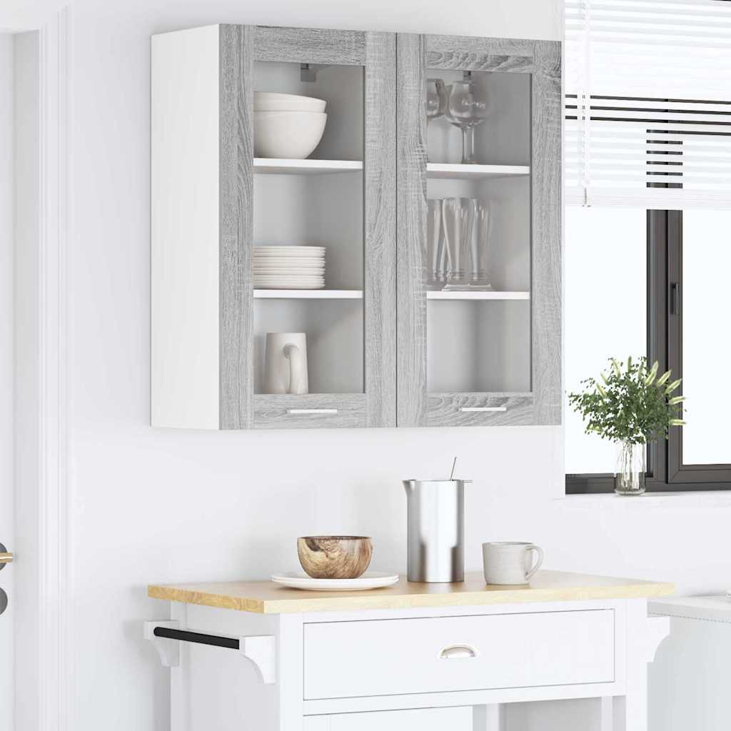 vidaXL Szafka wisząca z drzwiami 2 pcs Szary Sonoma 40 x 31 x 80 cm