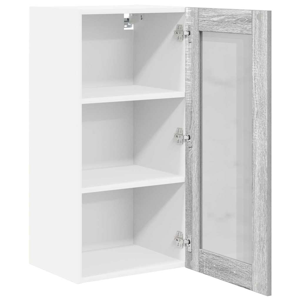 vidaXL Szafka wisząca z drzwiami 2 pcs Szary Sonoma 40 x 31 x 80 cm