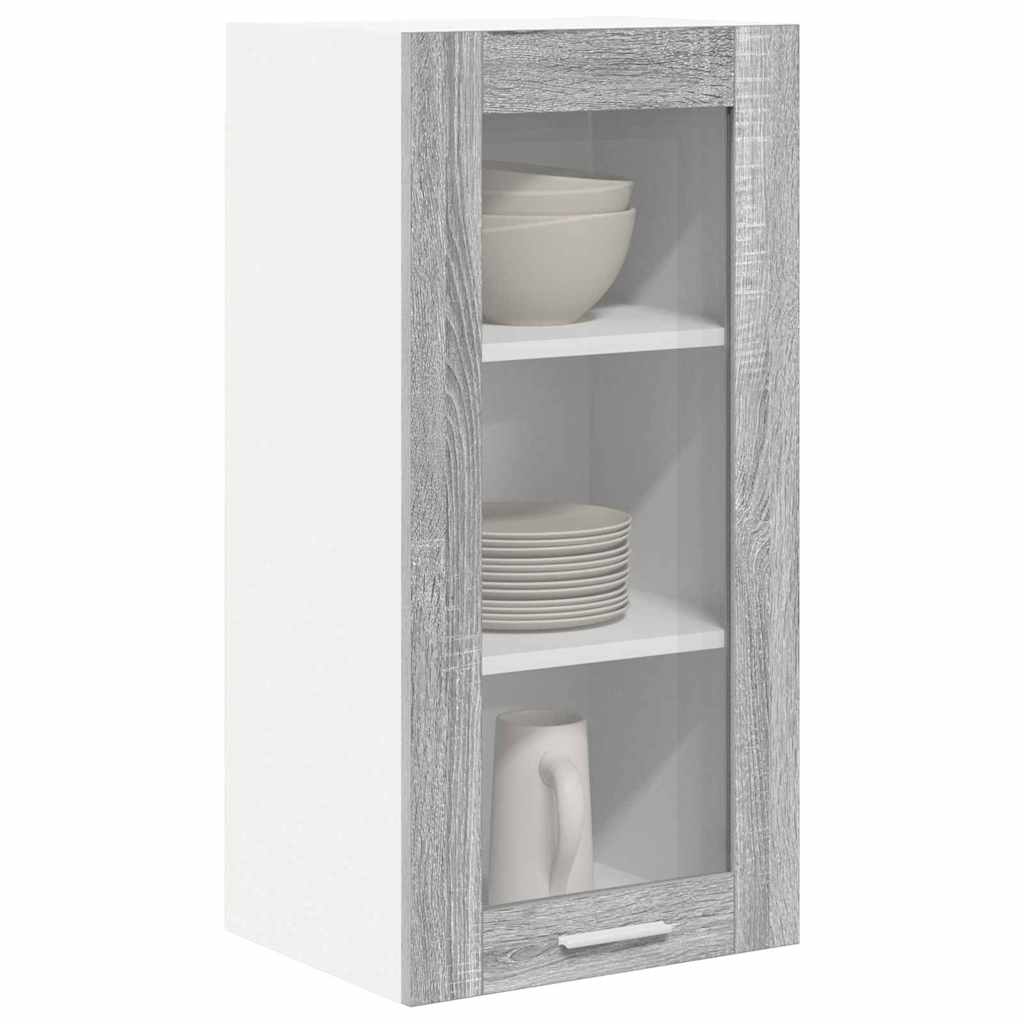 vidaXL Szafka wisząca z drzwiami 2 pcs Szary Sonoma 40 x 31 x 80 cm