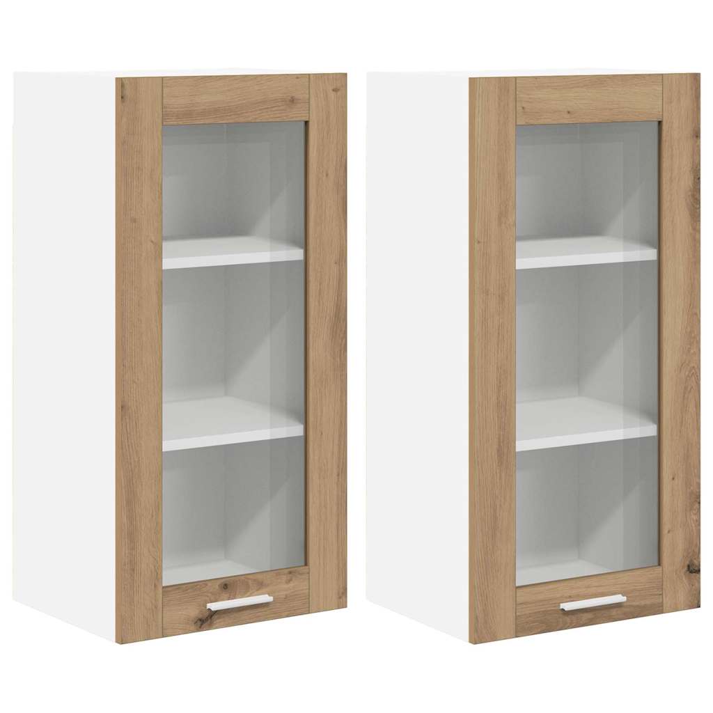 vidaXL Szafka wisząca 2 pcs Dąb rzemieślniczy 40 x 31 x 80 cm