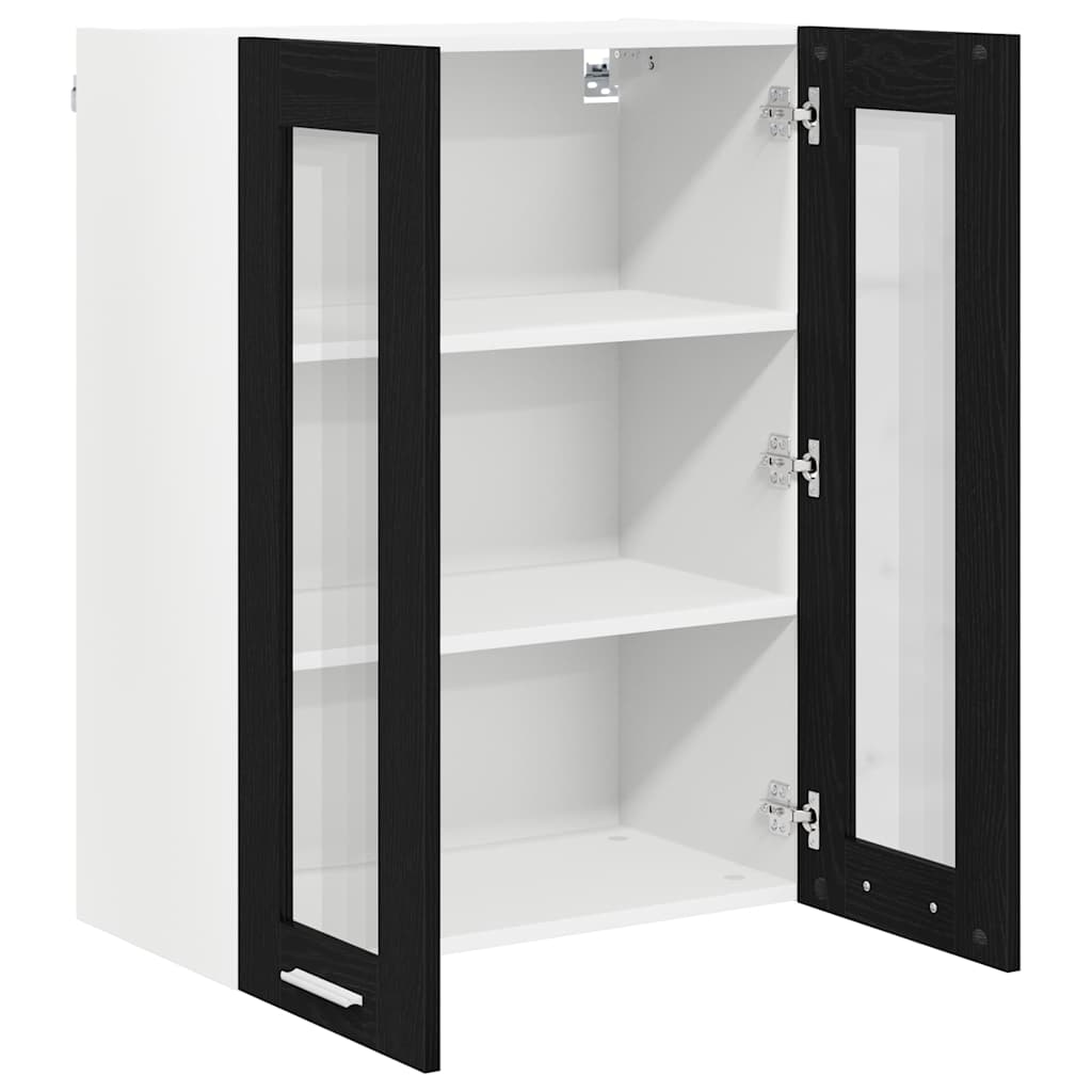 vidaXL Szafka wisząca z przechowywaniem Czarny Dąb 60 x 31 x 80 cm